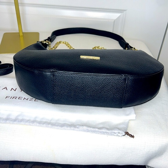 Tuscany Leather Handmade in Italy, Black and Gold Satchel with Dust Bag & COA - Picture 9 of 17